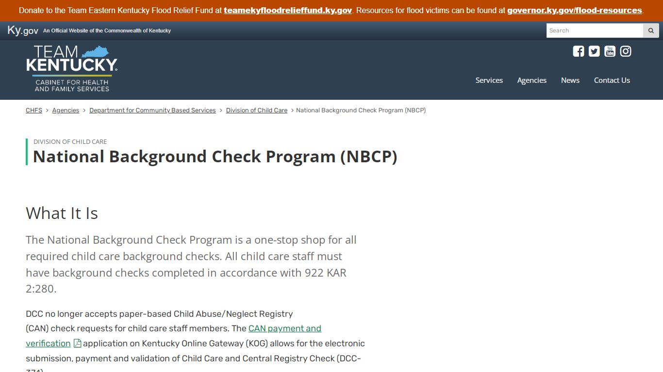 National Background Check Program (NBCP) - Cabinet for ... - Kentucky