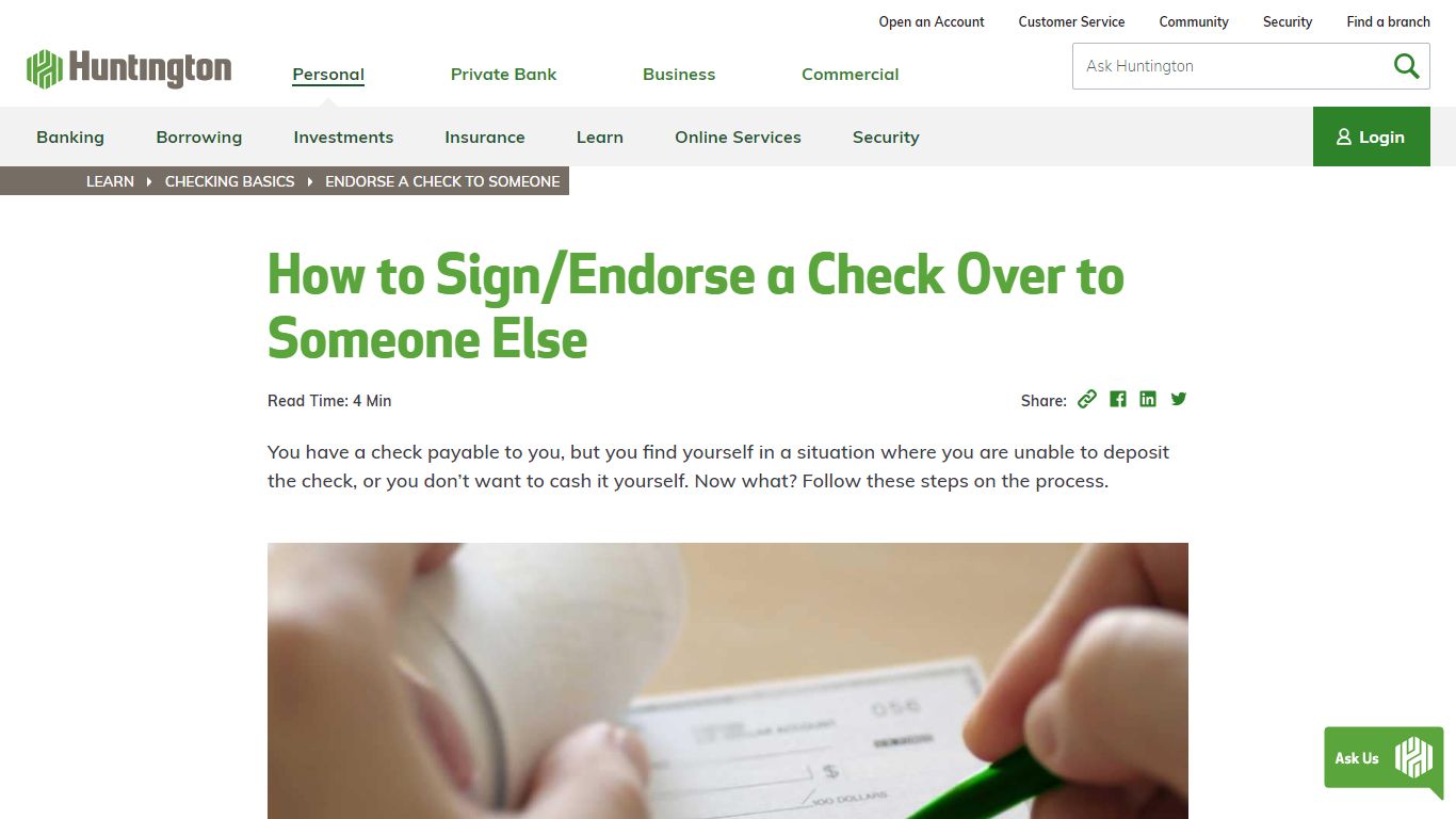 How to Sign/Endorse a Check Over to Someone Else